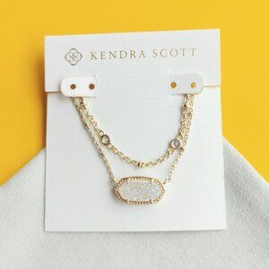 Kendra Scott Gold Iridescent Drusy Elisa Multi Strand Necklace w/Dust Bag